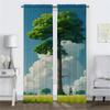 Elegant Room Curtains for Camera Beauty Scenery Window Curtain for Room 2 Panel Home Interior Curtains Partition Shades Living