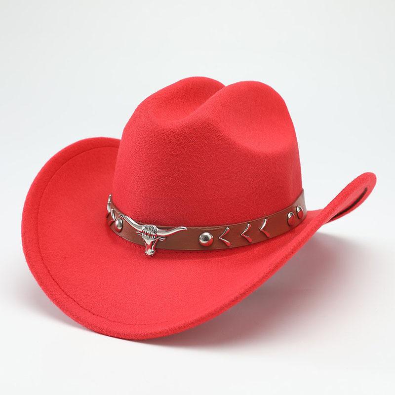 New Western cowboy hat, Tibetan wool top hat, men's and women's autumn/winter outdoor ox-head accessory, travel riding hat