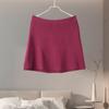 Burgundy Skirts Woman Short Autumn Solid Skinny Female A-line Short Skirt Elegant Office Lady Casual