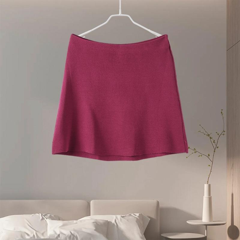 Burgundy Skirts Woman Short Autumn Solid Skinny Female A-line Short Skirt Elegant Office Lady Casual