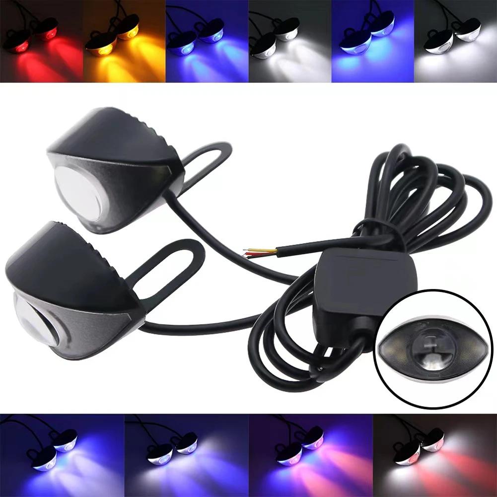 2PCS Motorcycle Rearview Mirror LED Eagle Lights Electric Bike Turn Signal Brake Light Headlight Strobe Light Universal