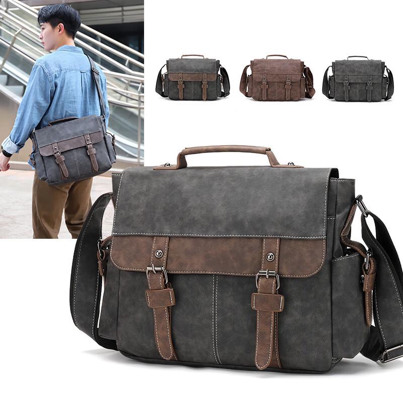 LIDU Men's Vintage Multi-functional Messenger Bag