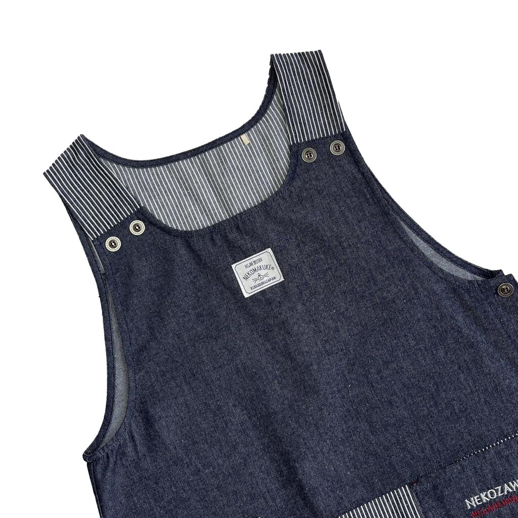 Kusguru Japan Side Button Dyed Denim Nekomaruke Navy Sizes Apron, Style, (Cat) 2510015, Blue, M-L