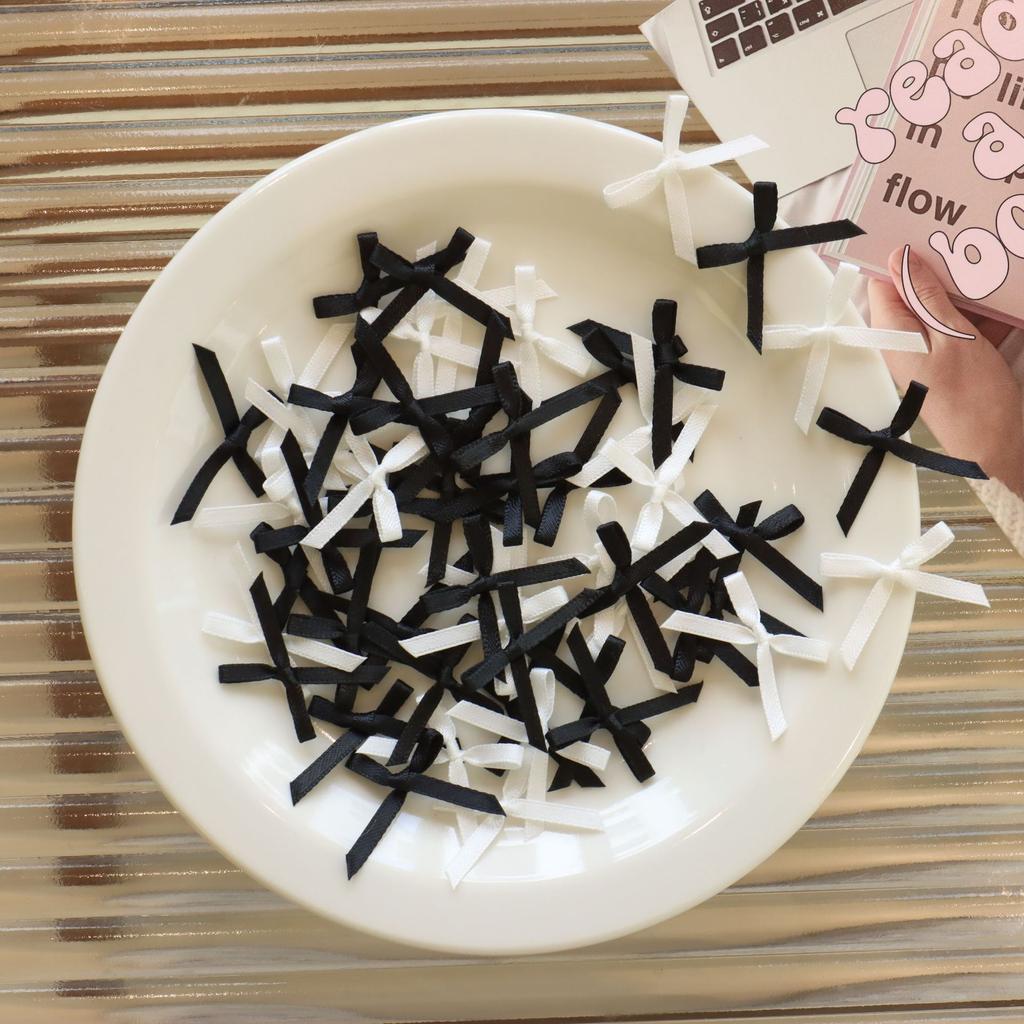 100Pcs Mini Satin Ribbon Bows Ties, Small Pre‑Tied Bowknot for DIY Craft Scrapbooking , Pets Hair Clothes Decor Accessories