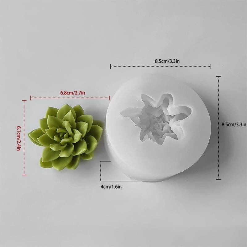 DIY Geometric Silicone Mold Succulents Shape Concrete Moulds Realistic Craft Molds Resin Moulds for Hand-Making Candle