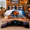 Lewis Hamilton Pattern Bedding 3Pcs Set Bed Sheet And Pillowcases For Indoor Bedroom