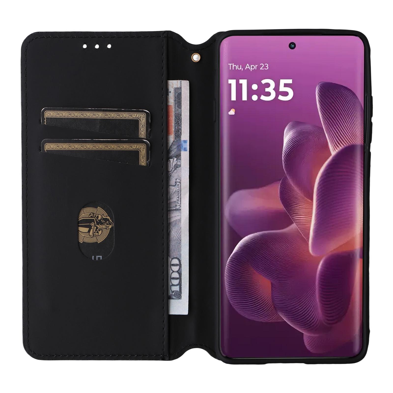 

For Motorola Edge 60 Pro 5G Case Wallet Rhombus Imprinted Leather Phone Cover Purple