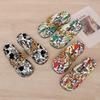 2025 summer foreign trade thick bottom round toe slippers women's European and American graffiti chain decorative flip-flops wish