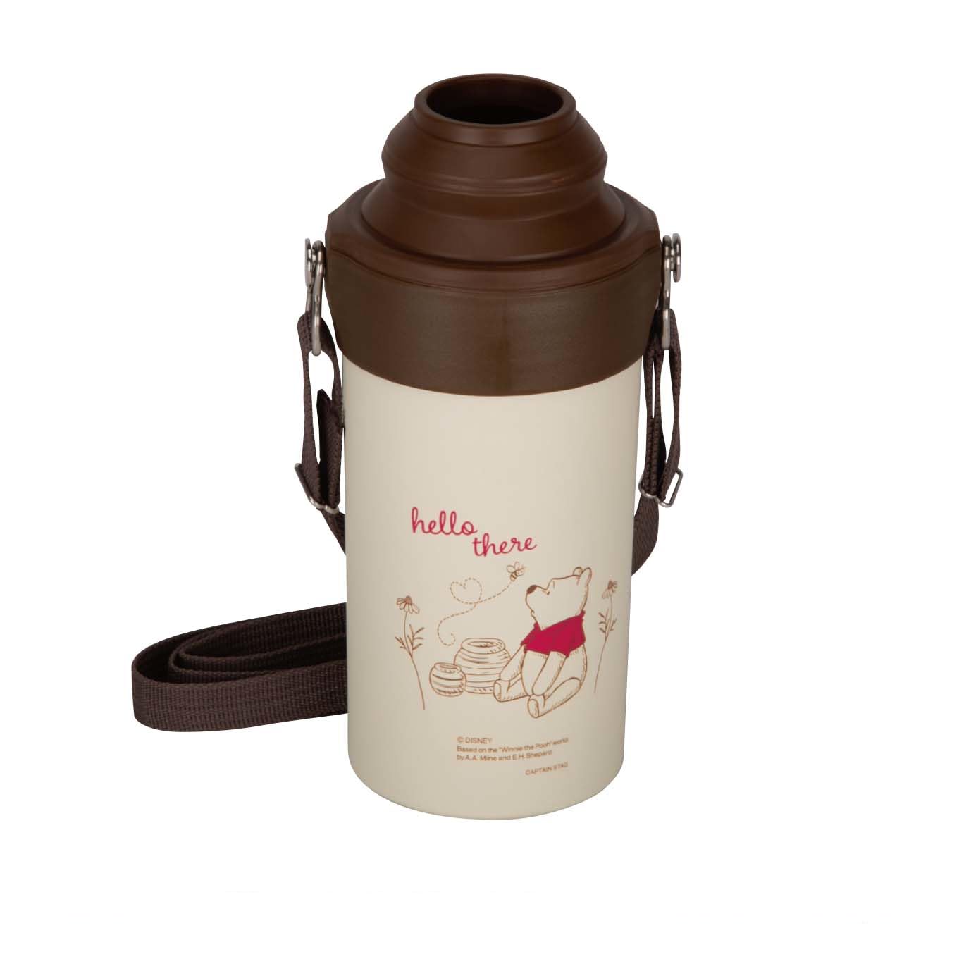 

Captain Stag Disney Water Bottle HD Stainless Steel Vacuum Insulated Keeps Hot and Cold Bottles and with Shoulder Strap the Holder/Cooler (500ml белый