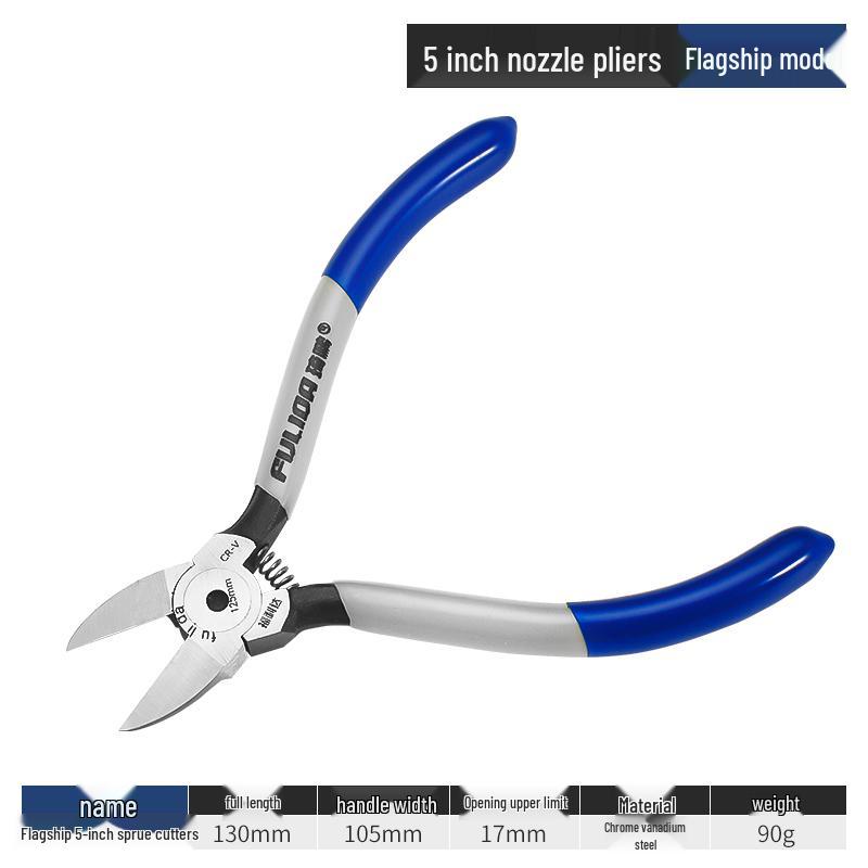 6-Inch Industrial Diagonal Cutting Pliers for Electronics and Models - Offset Jaw Design