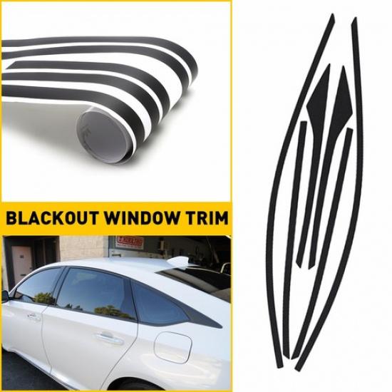 2Set Chrome Blackout Delete Overlay 2018-22 for Accord Honda Sedan Window Trim V