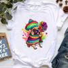 Cute French Bulldog Puppy Print T Shirt Girls Funny White Tshirt Unisex Harajuku Kawaii Dog Lover T-Shirt Female