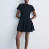 Zara Short Sleeve Solid Color Comfortable Dress Women Dresses Black 4333243-800