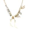 Adjustable European & American Style Exaggerated Dinosaur Skeleton Alloy Necklace