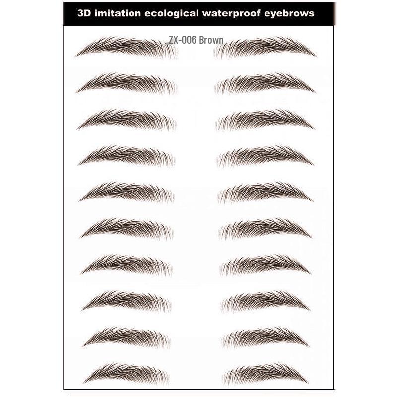 Zhengxiang 2025 Waterproof 6D Eyebrow Stickers - Realistic, Easy Makeup for a European, American, and Korean Style.