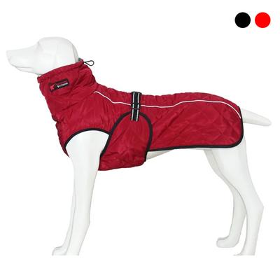 Dog Outdoor Jacket Waterproof Dog Clothes Vest Winter Warm Cotton Dogs Clothing for Large Middle Dogs  Labrador Red Black