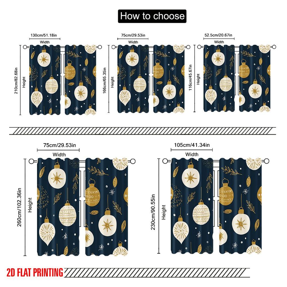 2pcs,2D Plane Printing Curtains Digital Printed Christmas Decorating Planet Polyester Woven (without Rod) Decorations For Home