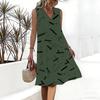 Plus Size V Neck Sleeveless Mountain Waterfall Among Bamboo Trees Print For Natural Summer Outfit
