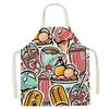 Cute Gourmet Burger Fries Pizza Pattern Kitchen Cooking Apron Men's Sleeveless Women's Cooking Baking Bib