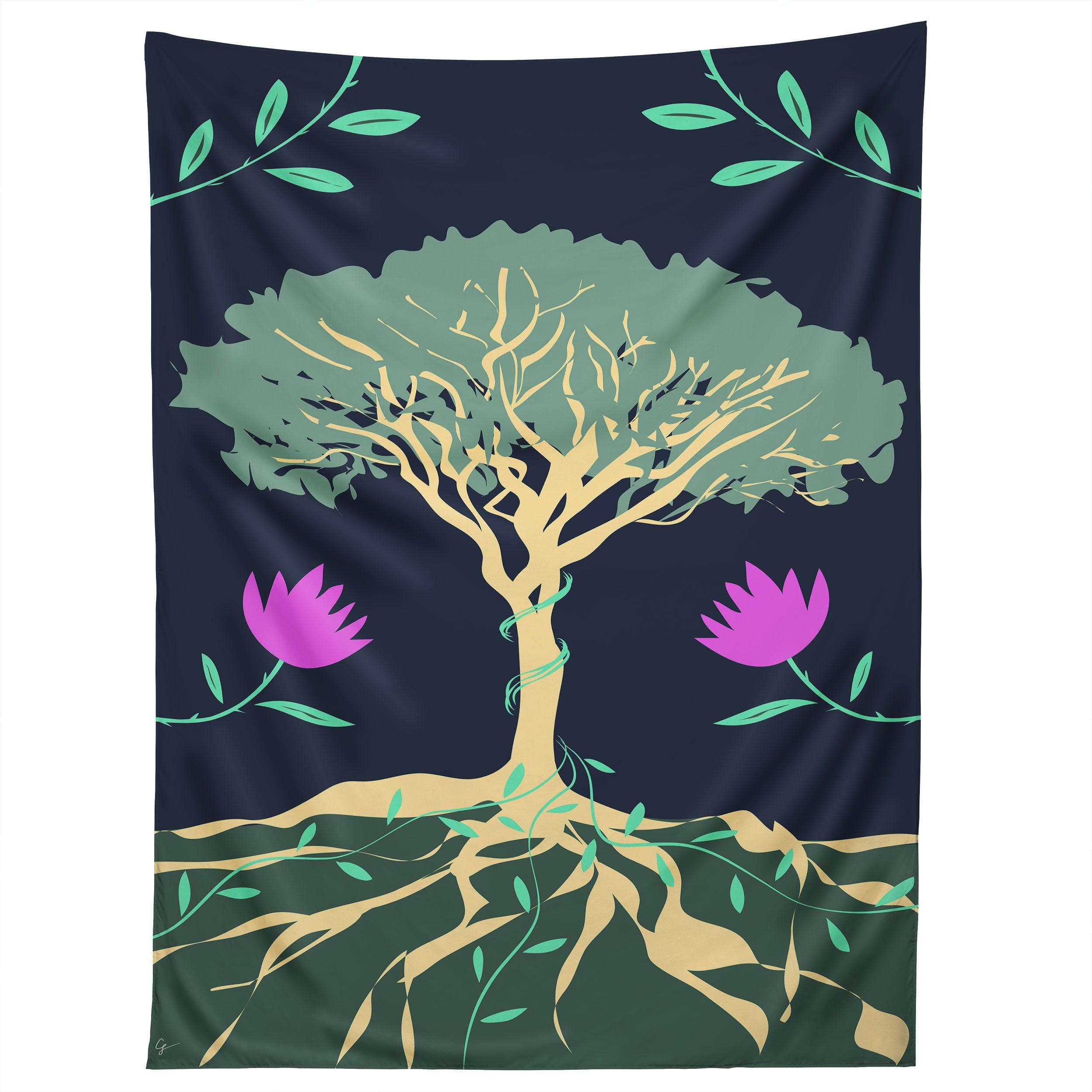 TREE OF WINDING VINES tapestry 75x100