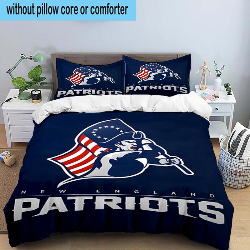 Patriots Team Spirit 3PCS Bedding Set 2D Printing (Includes 1 Duvet Cover + 2 Pillowcases Coreless), Bedroom decor,Fan Gift