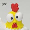 Decompression Desk Toy 3D Printed Cartoon Rooster Figurine, Mini Desktop Big-Eyed Office Worker Gift Ornament, Funny Cute Emoticon Animal Sculpture,