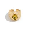 High-end Geometric Inlaid Gemstone Ring Set Personality Liquid Alloy Smooth Ring