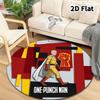 Onepunch Man Runder Teppich Teppich für Wohnzimmer Schlafzimmer Sofa Spielzimmer Dekor Rutschfeste Bodenmatte