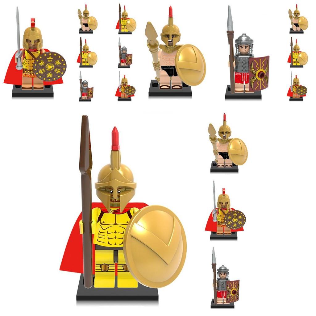 X0164 Spartan Warrior Toy Plastic Building Blocks Set Diy Bagged Packaging Abs Material