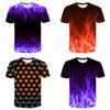 3D-Druck T-Shirt Flamme Hypnose Bunter Druck Lässiges Kurzarm-Oberteil für stilvollen Komfort