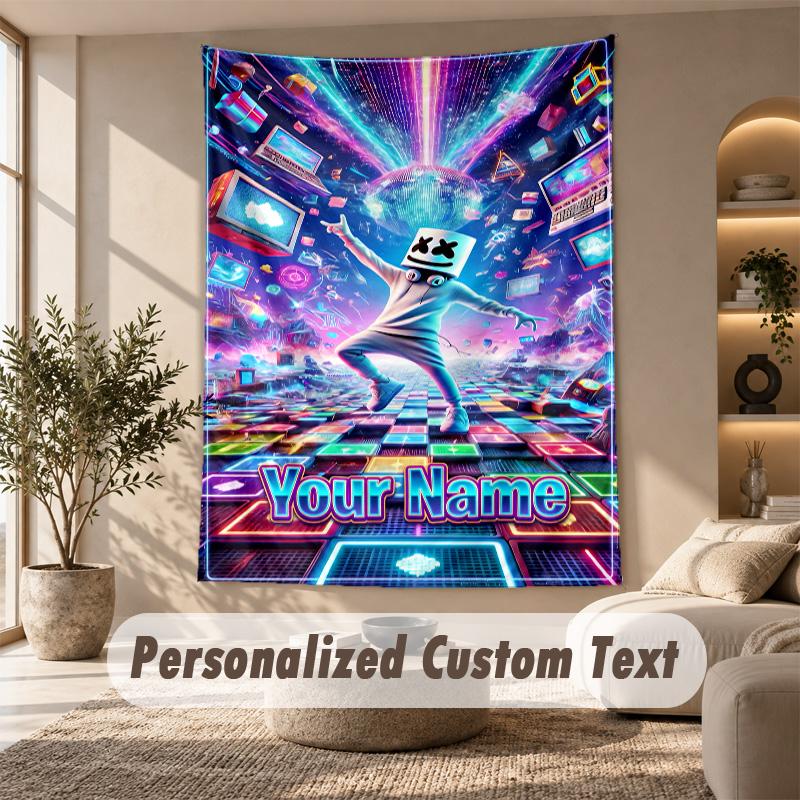 Fortnite Tapestry, Personalized Custom Text, Wall Hanging Tapestry For Living Room Home Wall Decor