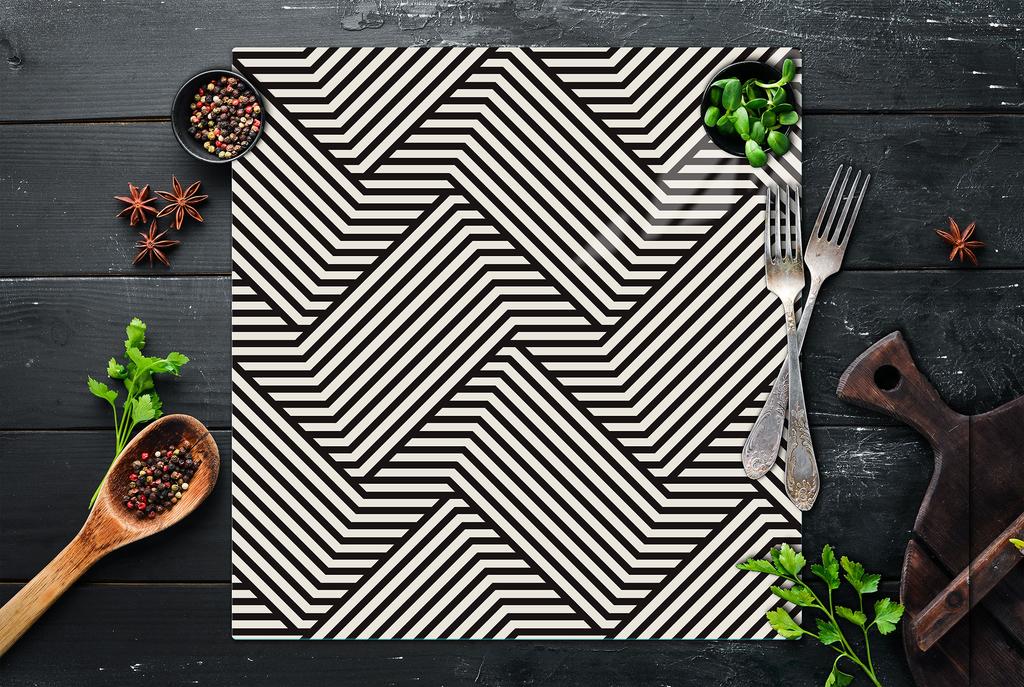 Glass protective plate for the stove 50x52 Pattern