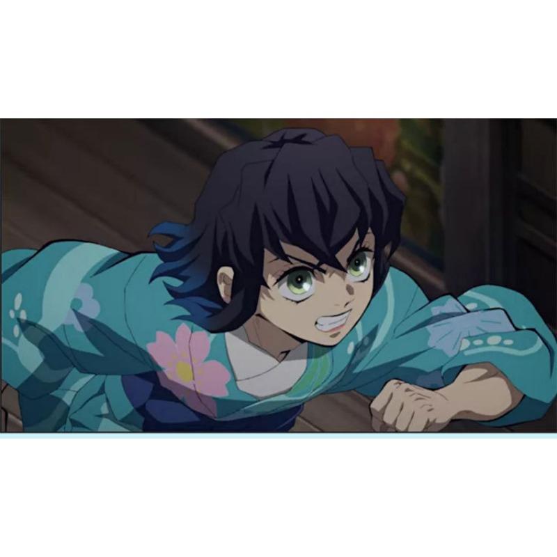 Kimono Costume Cosplay Hashibira Inosuke Arco del Quartiere dei Divertimenti di Demon Slayer con Parrucca