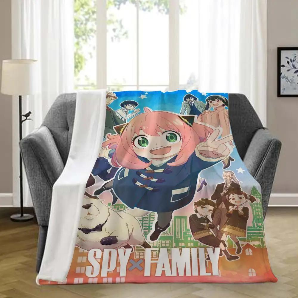 Spy X Family Summer King Size Microfiber Throw Blanket Plaid Knitted Bedding for Home Interior Beach Towel
