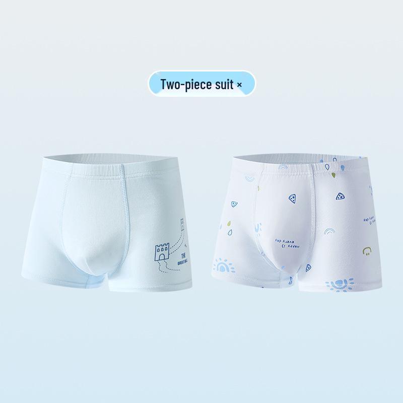 High Elastic Breathable Antibacterial Boys' Cotton Boxer Briefs – Pure Cotton Crotch, Age 10A