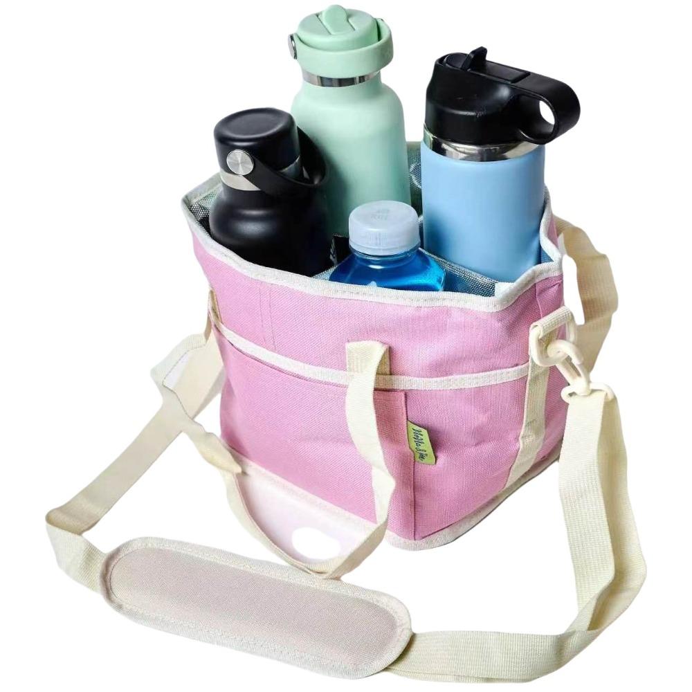

Multi-Purpose Insulated Water Bottle Holder With Strap Adjustable Drink Bag Leak-Proof Reusable Tumbler Carrier Cold Drinks розовый