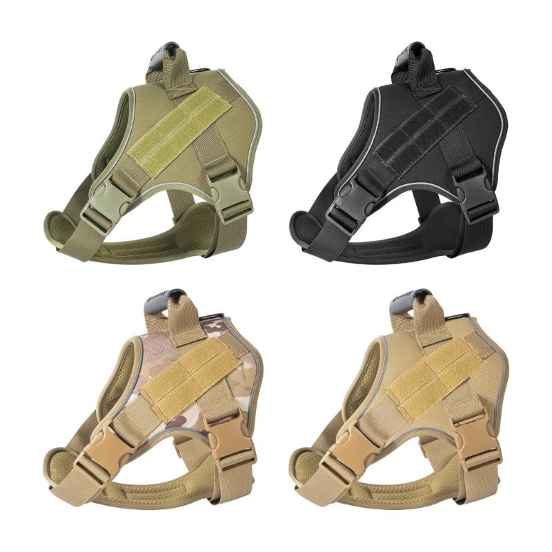 Dog Harness Soft Padded Dog Vest Tacticals Style Adjustable Strap  for Daily Walking Hiking and  Training
