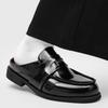 Big Size 46 Slides Sandals Slip-On Mules Half Drag Slippers For Man Patent Leather Flat Sneakers Backless Loafers Casual Shoes