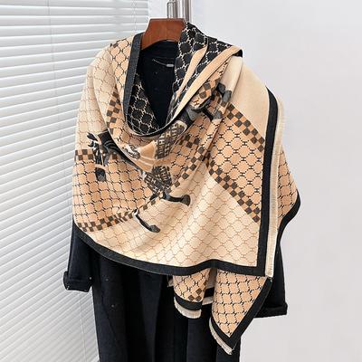 Imitation Cashmere Soft Horse Prints Print Scarf Women  Pashmina Wraps Hijab And Wraps Female Echarpe Scarves Luxury