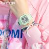 Sanda Unisex Fashionable Square Luminous Multifunctional Waterproof Electronic Watch