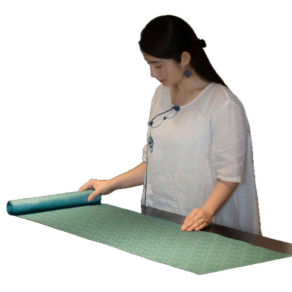 Zhi She Tang Dynasty Pattern Tea Mat Set - Double-Sided Retro Chinese Zen Table Runner & Tablecloth