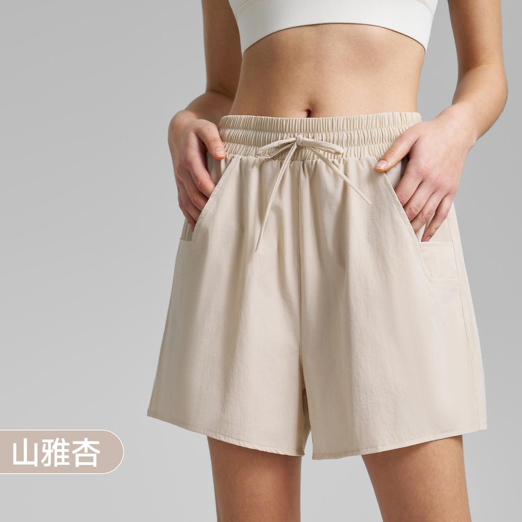 Anti-light yoga shorts 1011 summer new fake two-piece quick-drying sports shorts women's loose pockets fitness pants