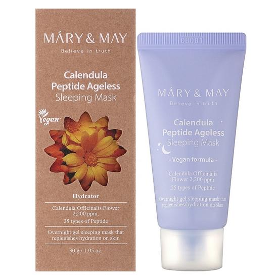 Mary&May Calendula Peptide Ageless Sleeping Mask 110g/ 30g/ Nourishing, Moisturizing, Korean Cosmetics, Kbeauty