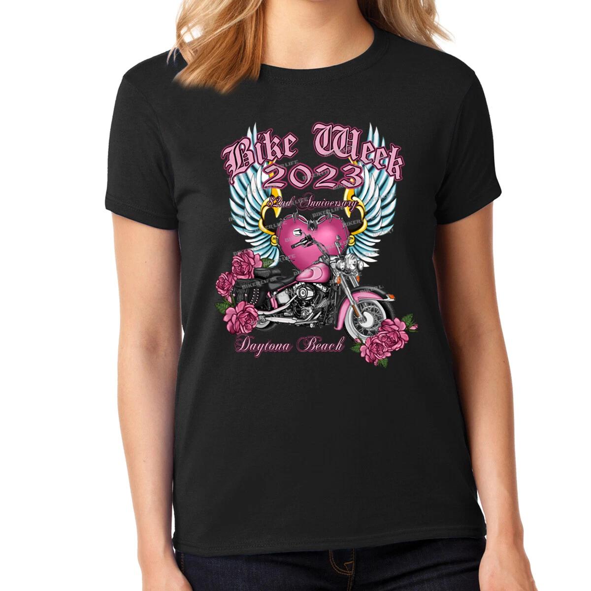 Ladies Missy Cut 2023 Bike Week Daytona Beach Asphalt Angel T-Shirt XXL