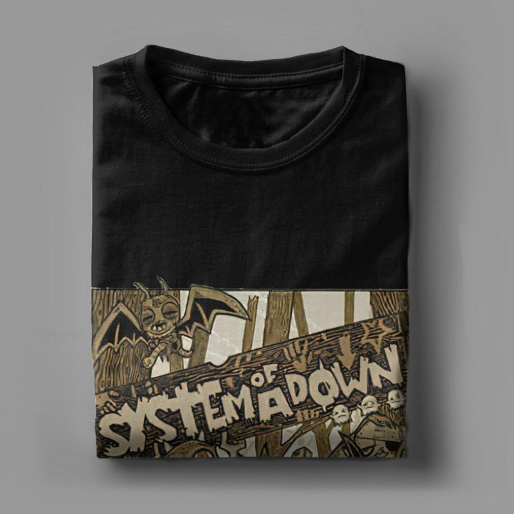 Men Women T-Shirts System Of A Down Music Vintage Cotton Tee Shirt Short Sleeve Heavy Metal T Shirt Crewneck Clothing Gift Idea Unisex