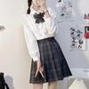 Women's Preppy Style JK Uniform Shirt – Light Blue, Short Sleeve, Perfect for Summer and Autumn.