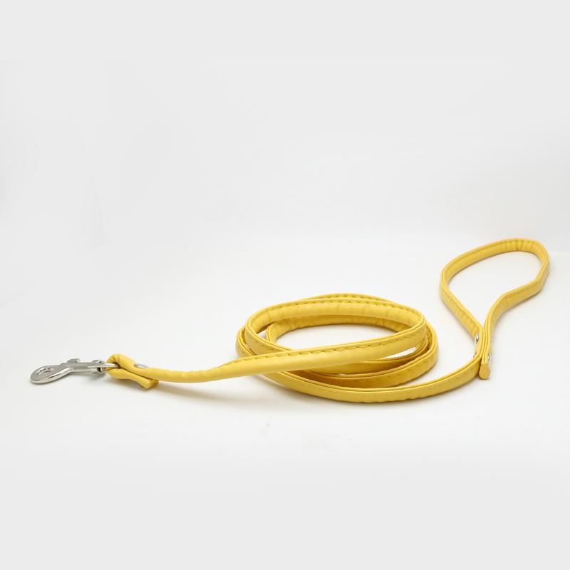 

Поводок для собак Кожаный разноцветный поводок для собак маленьких и средних размеров, водонепроницаемый при выходе на улицу L жёлтый