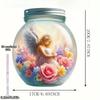 1pcs Popular Flower Fairy Angel Wall Art Hanging Home Decoration Plaque Garden Mason Jar, Colored Glass Style Sunshine Catcher, Acrylic Sign