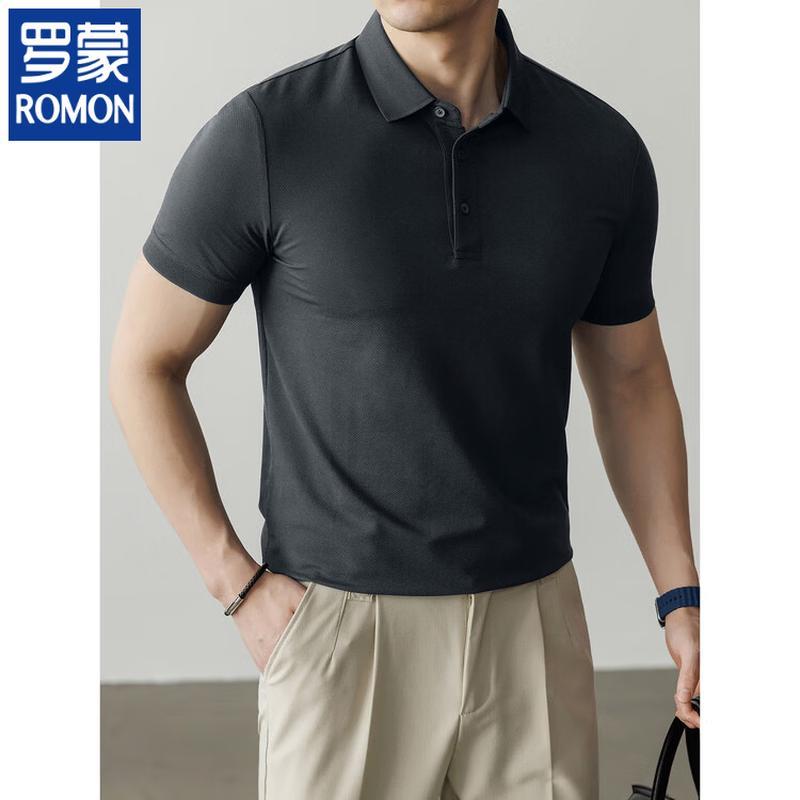 ROMON Men s Breathable Business Casual Polo Shirt XL