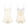 High-end Pure Desire Style Striped Milk White Thin Chest Sexy Seaside Hot Vacation One-piece Swimsuit Woman